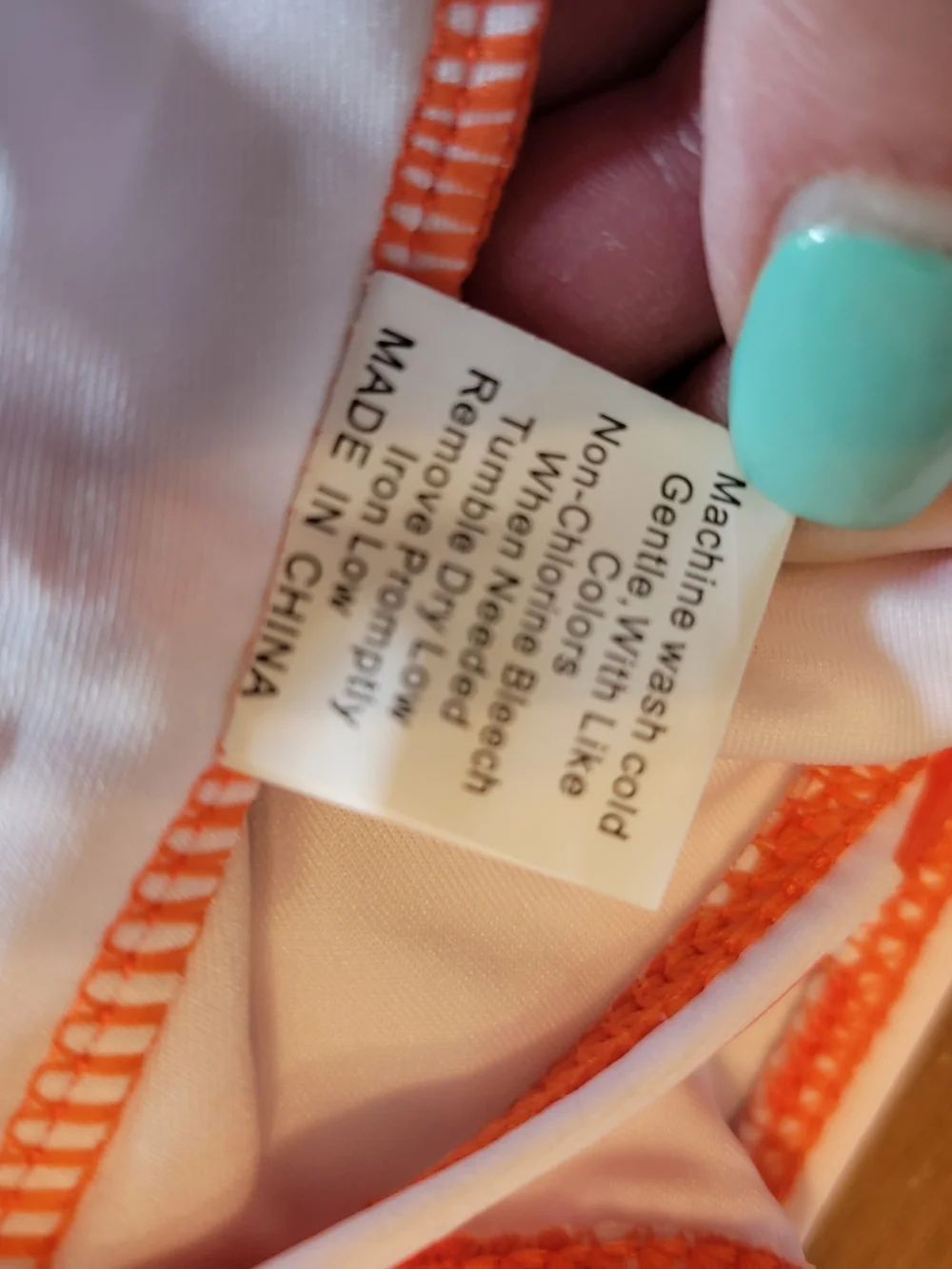 Womens Orange & White Grid High Waist Two-Piece Swim Set Size XL